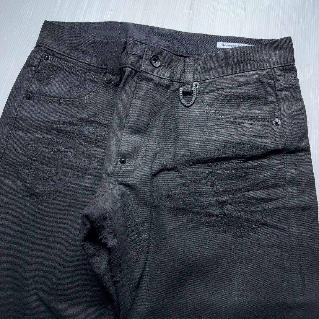 パンツ semantic 00s y2k coating repair denim