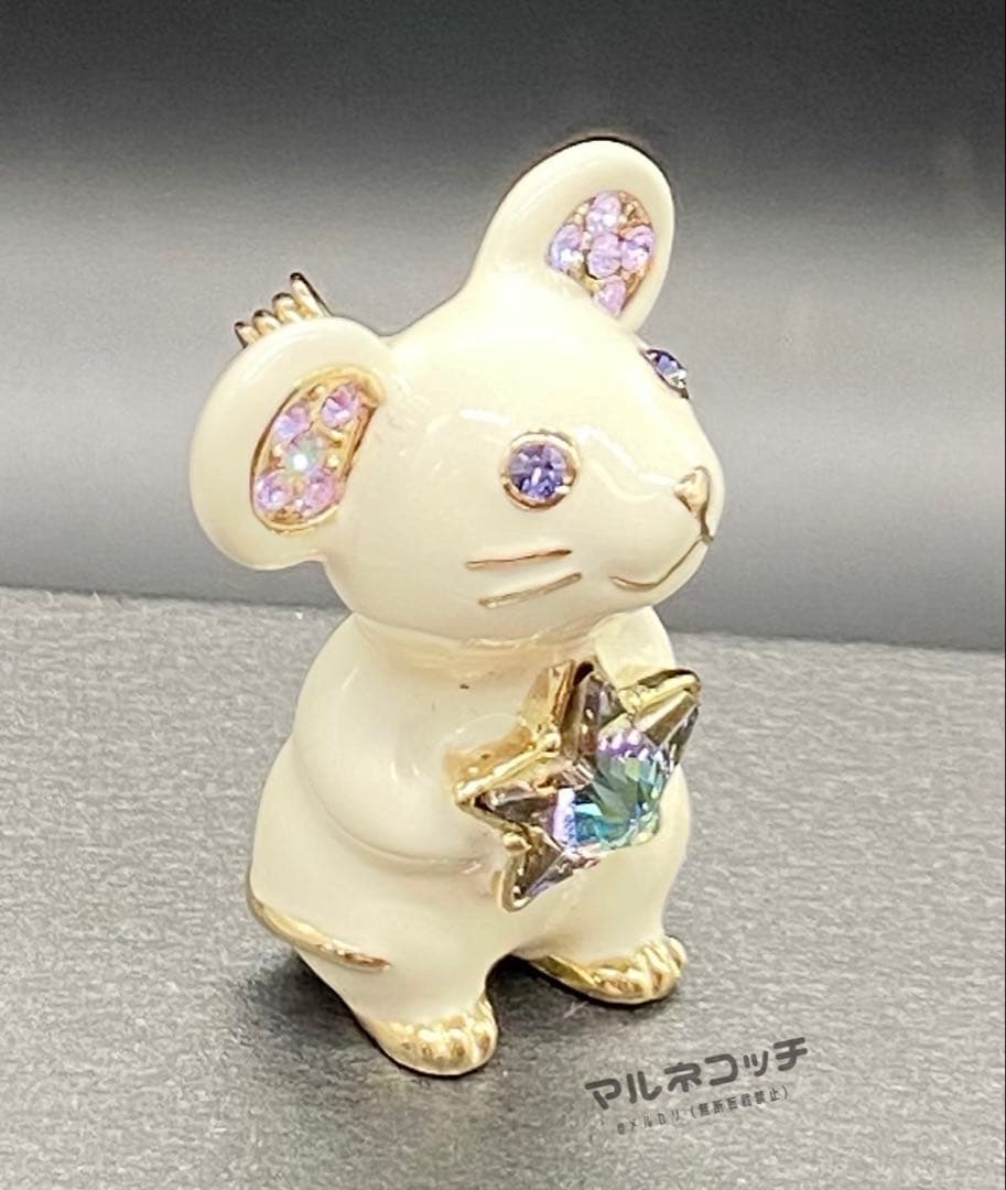 アナスイ　お星様と白ネズミ　ブローチ　ネズミ　ねずみ　星　スター