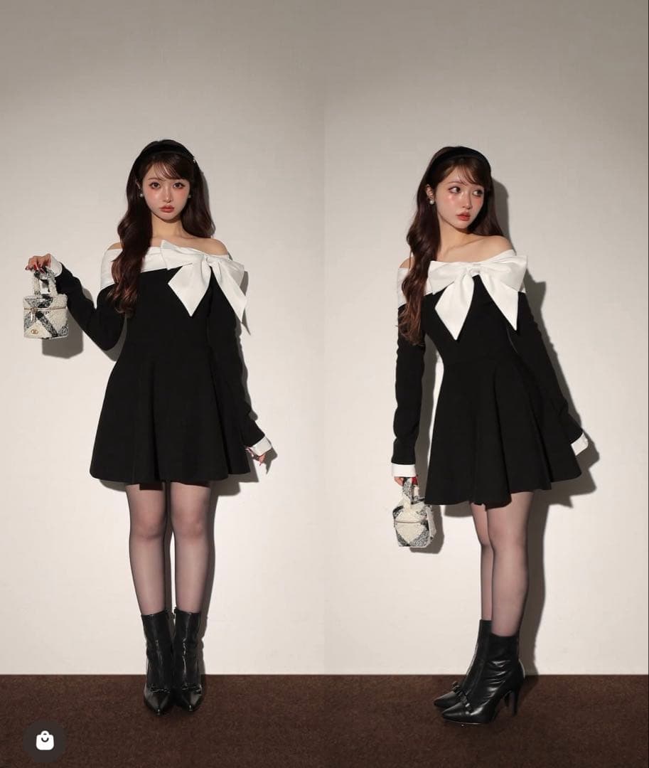 エムミーエメ オフショルリボンニットミニワンピース