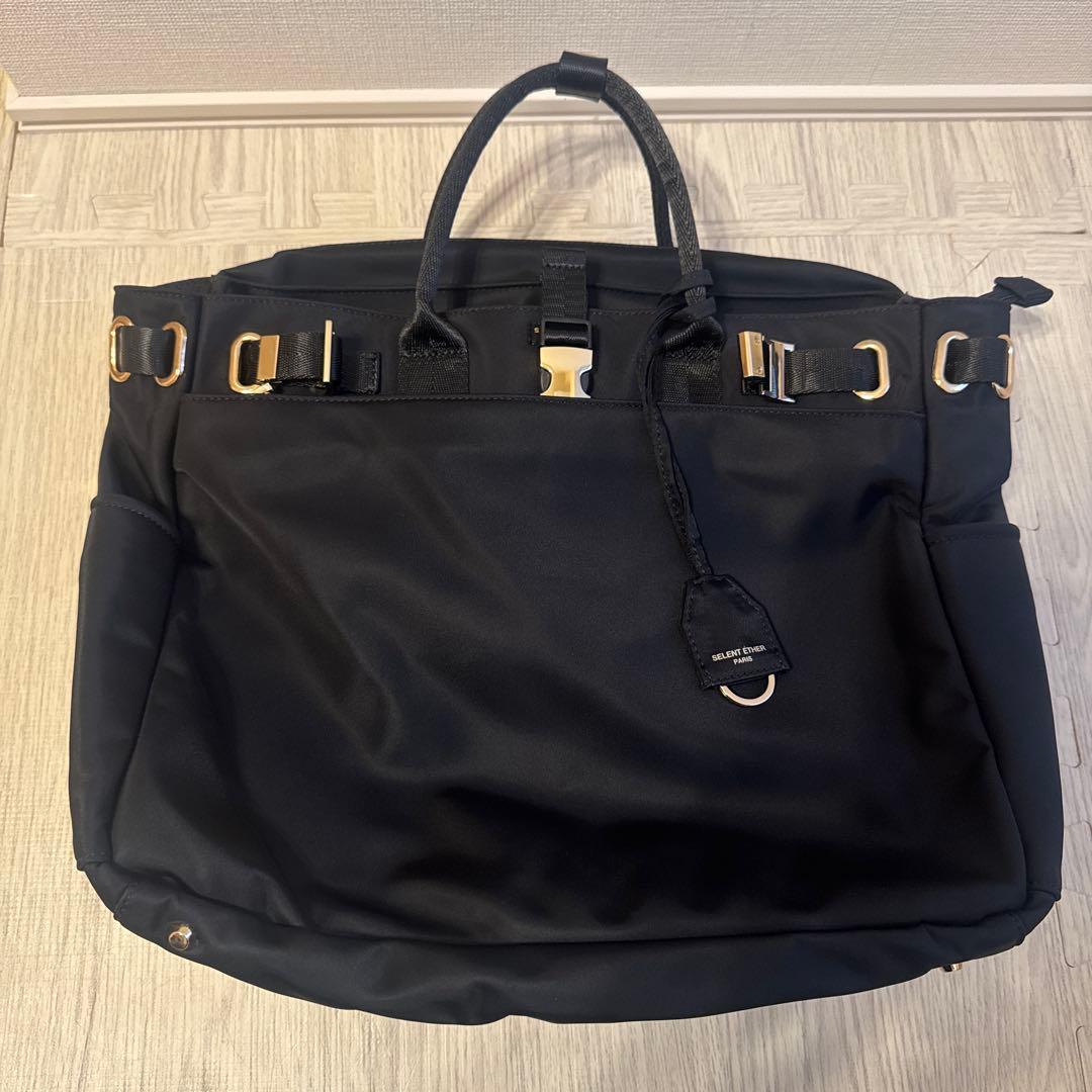 【美品】セレーンエテール　ブラック ビジネスバッグ ショルダーストラップ付き