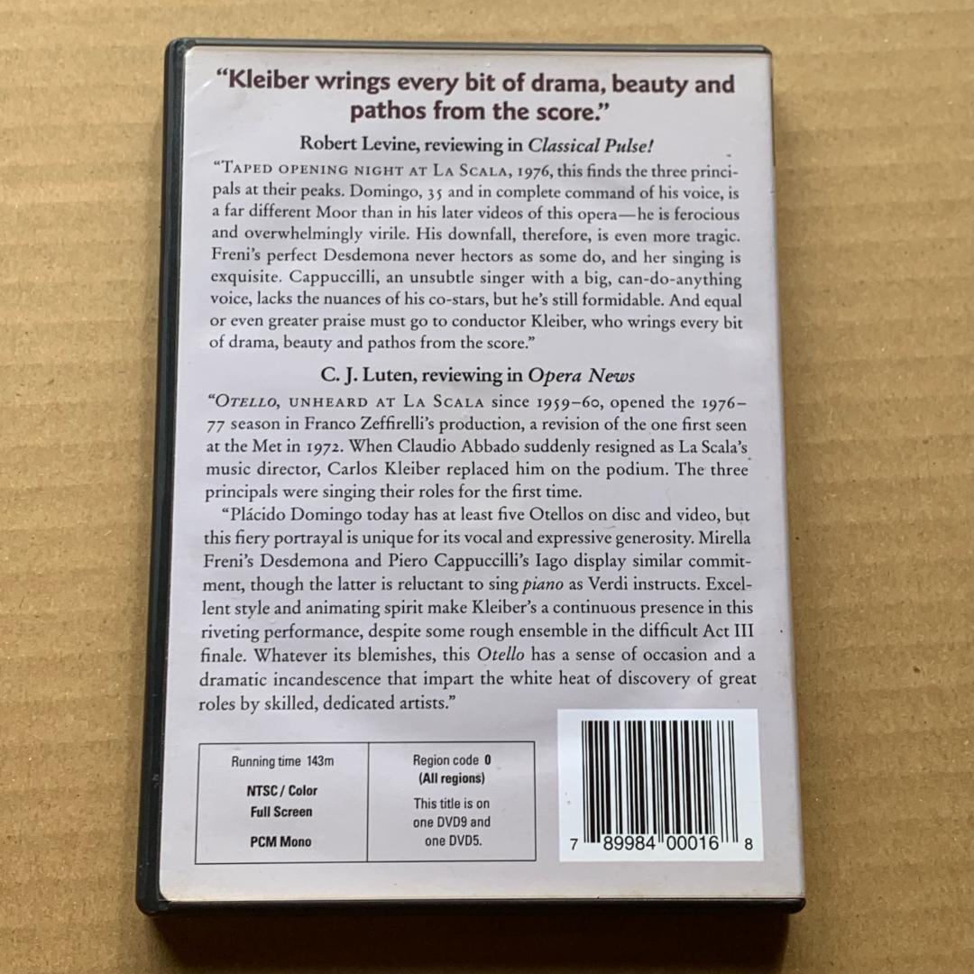 VERDI : OTELLO/CARLOS KLEIBER：中古DVD