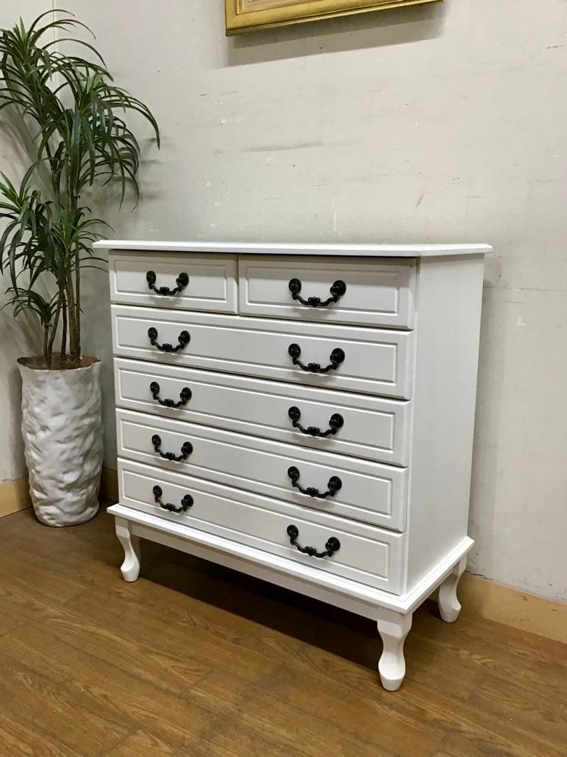管295☆フレンチスタイル☆白家具☆5段チェスト