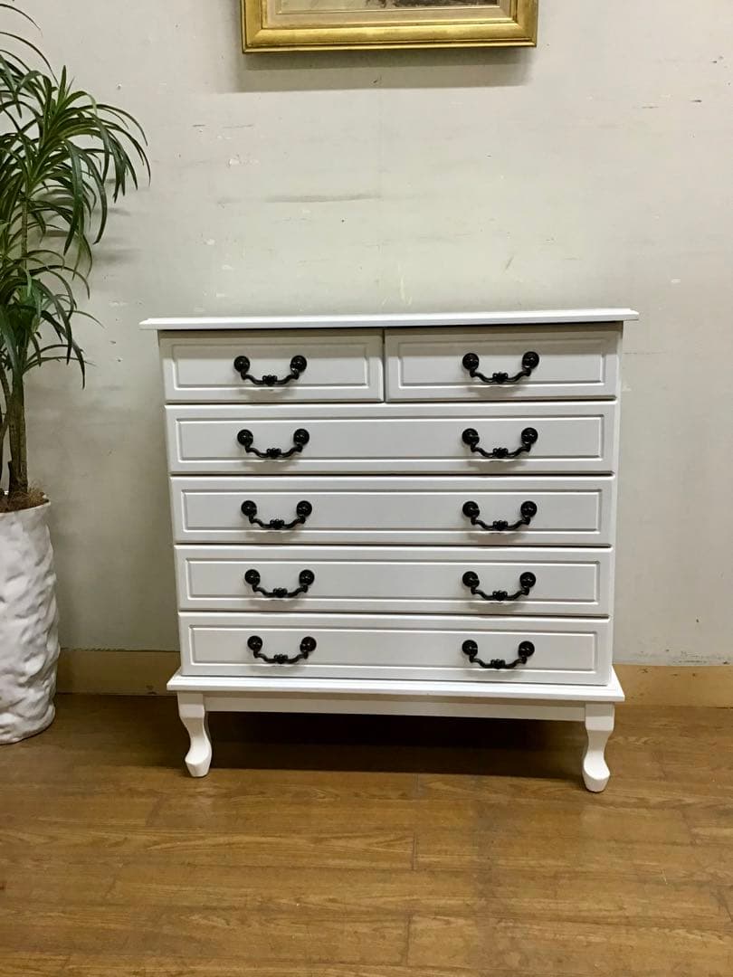 管295☆フレンチスタイル☆白家具☆5段チェスト