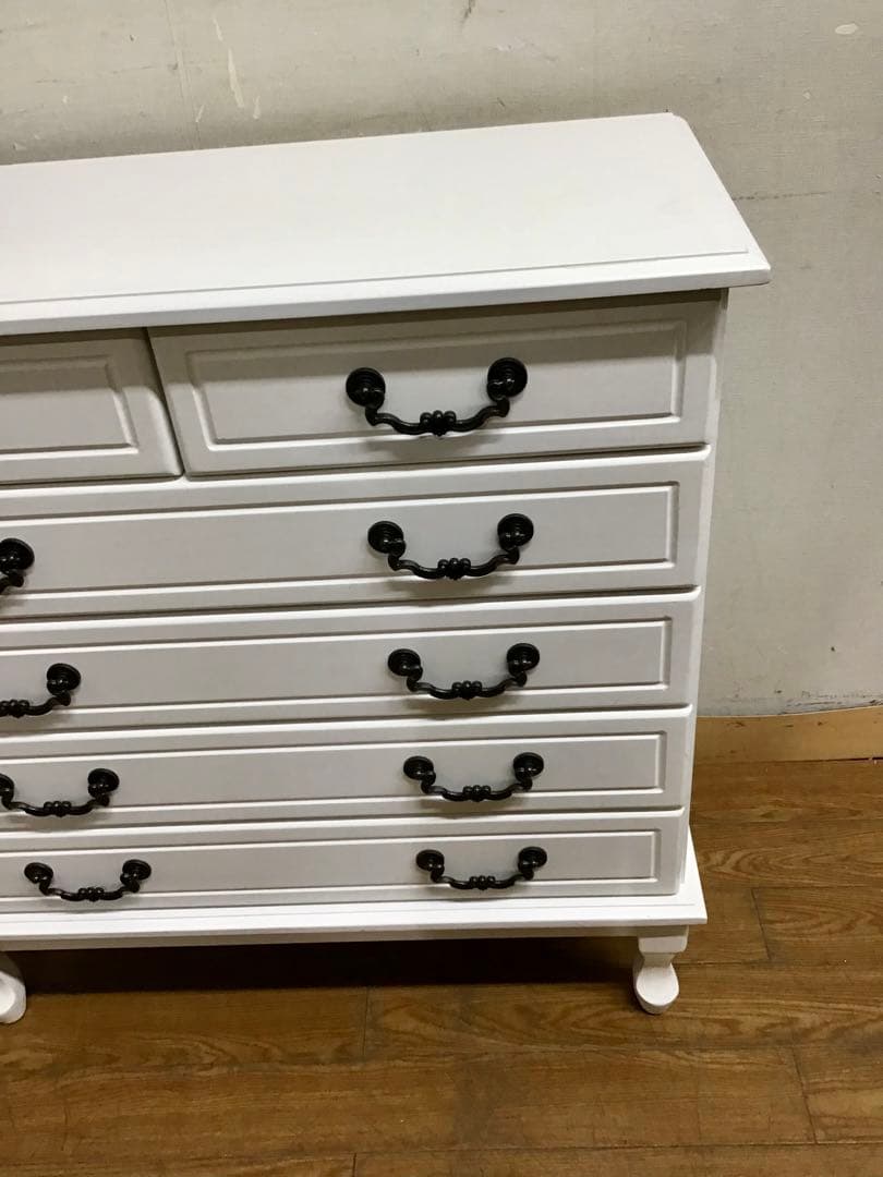 管295☆フレンチスタイル☆白家具☆5段チェスト