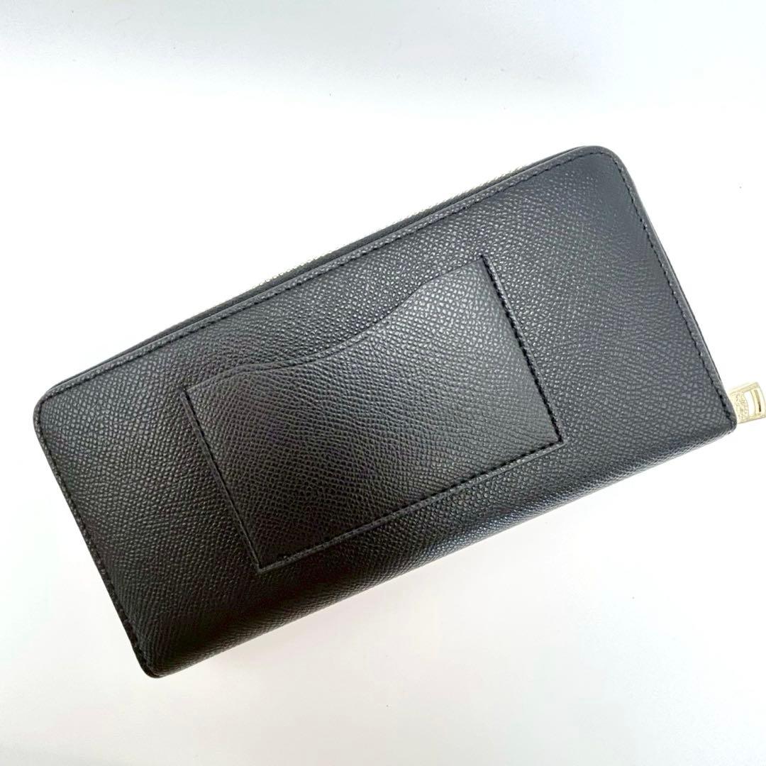 【超美品】COACH コーチ 長財布 ラウンドファスナー レザー ブラック