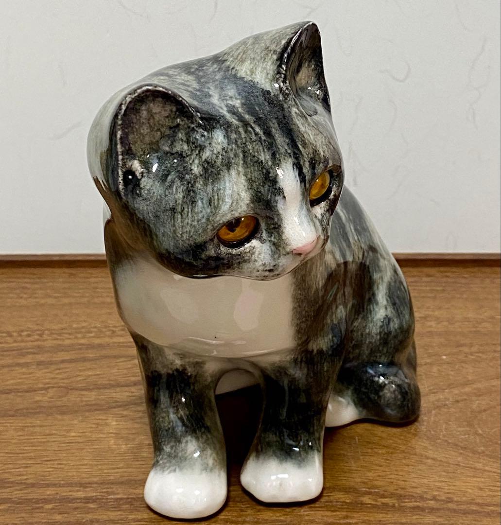 モデルNo.26 ウィンスタンレイキャット　初期作品　キジトラ猫　貫入無し❣️