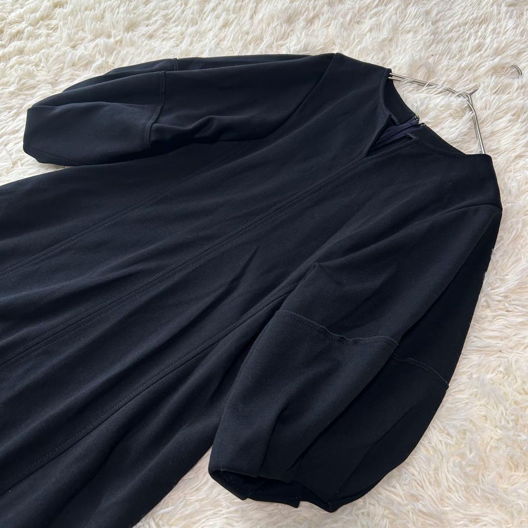 ANAYI アナイ バルーンスリーブ フレア ワンピース ネイビー 38