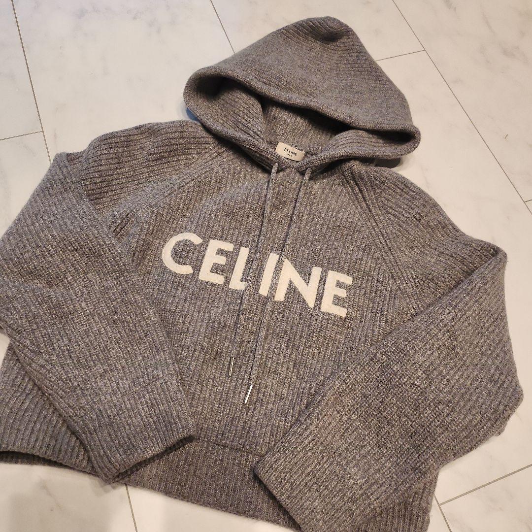 CELINE グレー フード付き パーカー