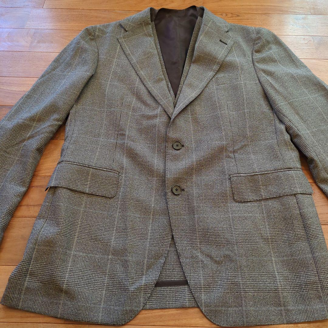 美品 2点セット◆タリアトーレ イタリア製 チェック柄 ビジネスジャケッ＆ジレ