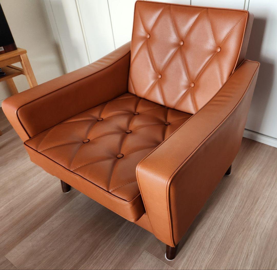 (週末値下)カリモク60 ロビーチェア（美品）　リーベルブラウン