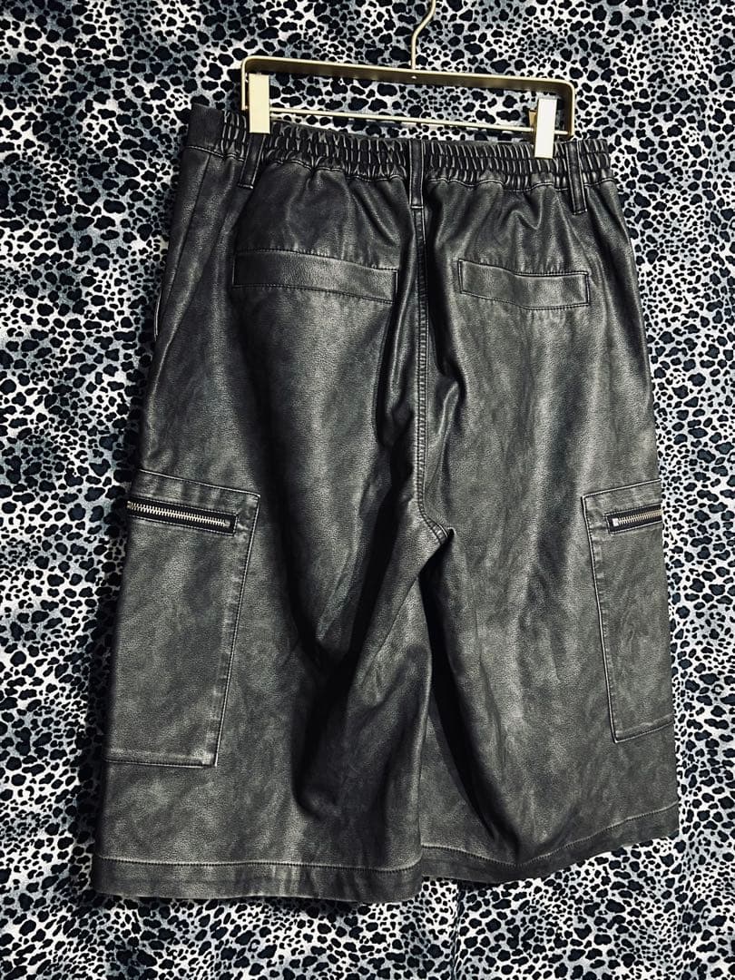 y2k grunge archive opium レザー カーゴ ハーフパンツ