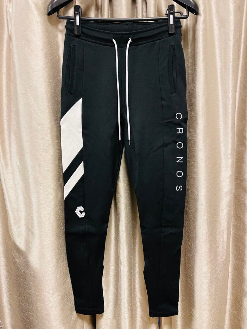 【美品】クロノス CRONOS トレーニングパンツ メンズM 黒/白