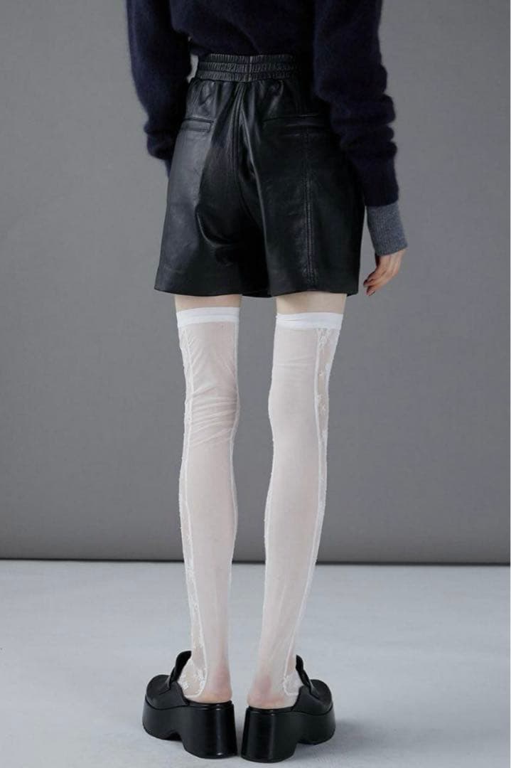 ♡プランクプロジェクト♡レザーショートパンツ　24aw 38 ブラック 羊革　黒