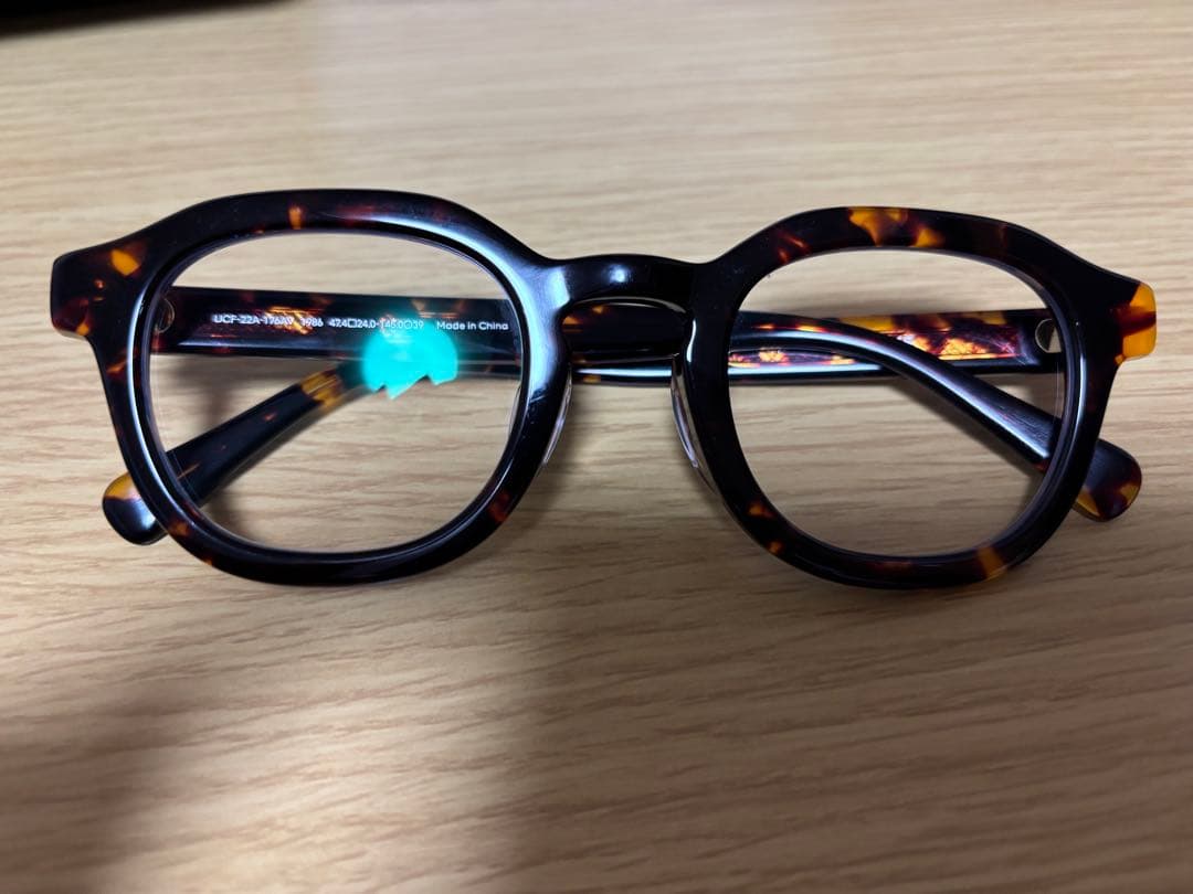 JINS べっ甲風 ファッションメガネ ケース付き