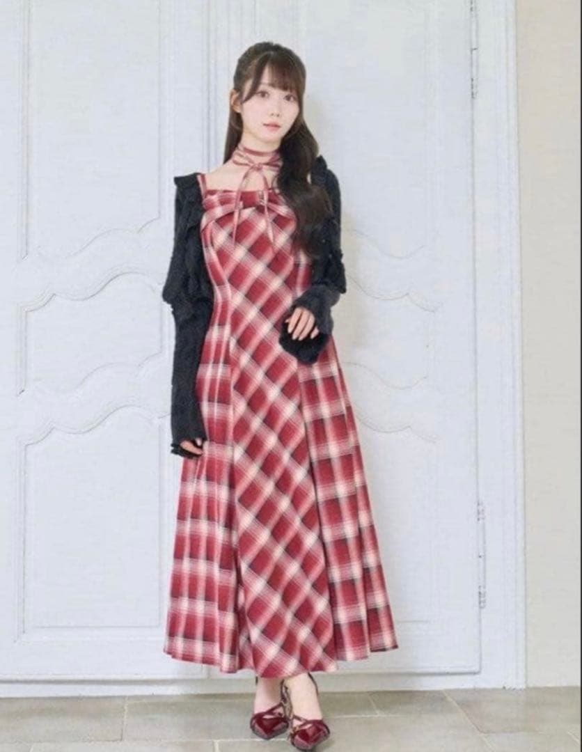 rosemuse ロゼミューズFront ribbon cami dress