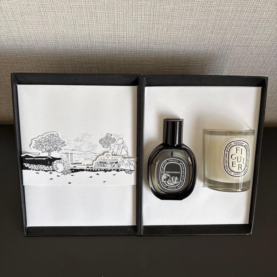 Diptyque フィギエ　フィロシコス オードパルファンとキャンドルセット