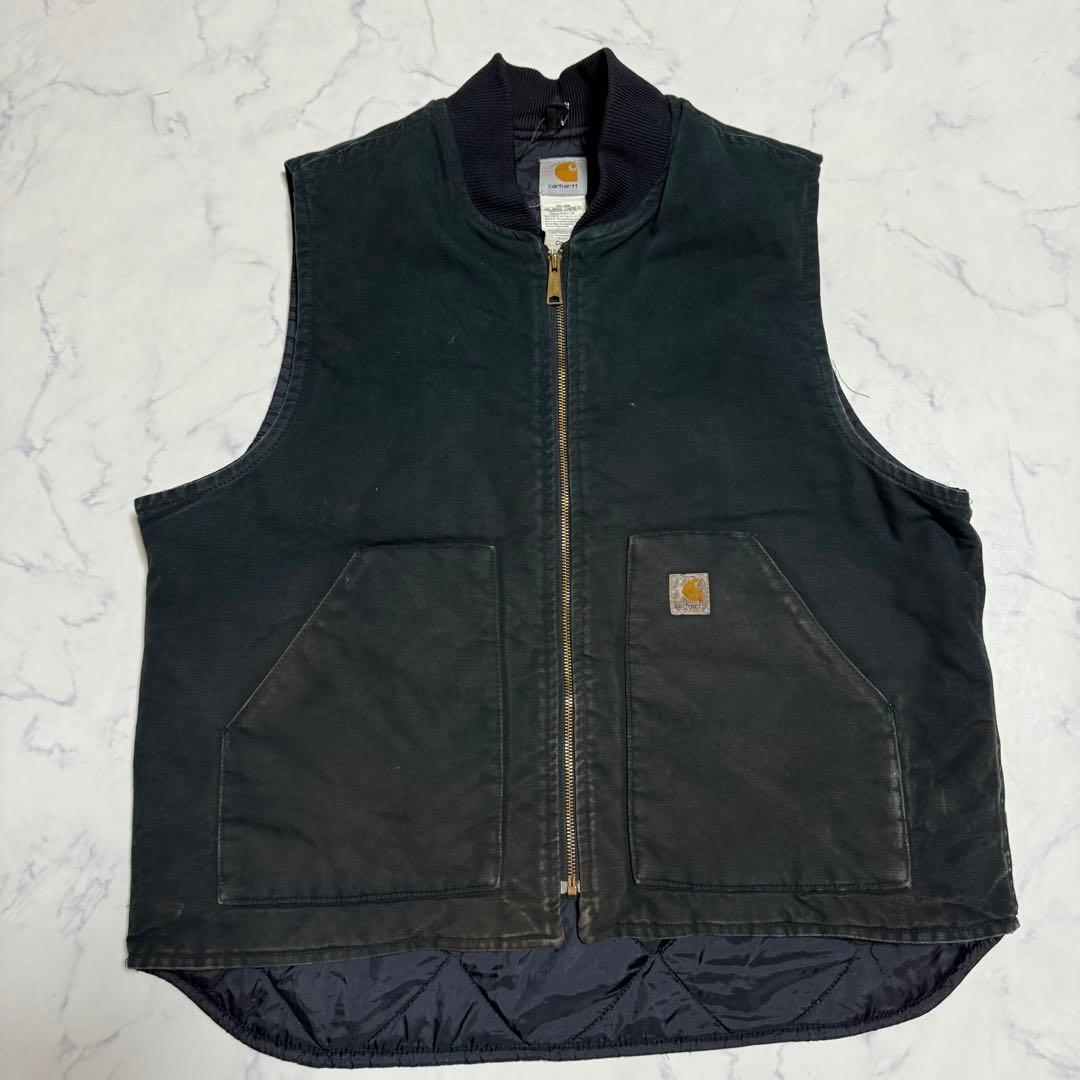 Carhartt カーハート ダックベスト 裏地キルティング ブラック XL