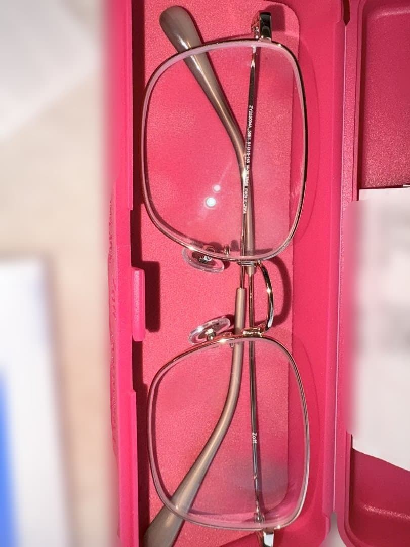 Zoff メガネ(度あり) ピンクケース付き