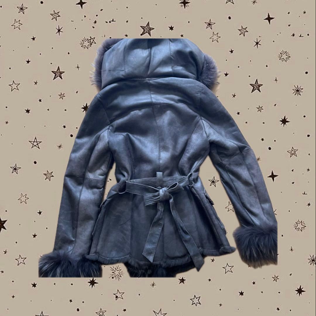 ファーコート 革 ブラウン