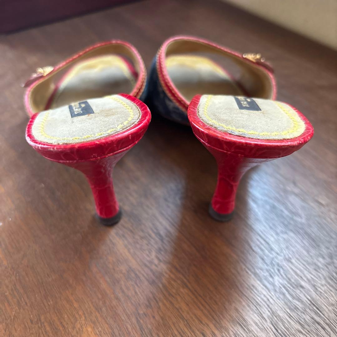 Louis Vuitton デニム レッド ミュール