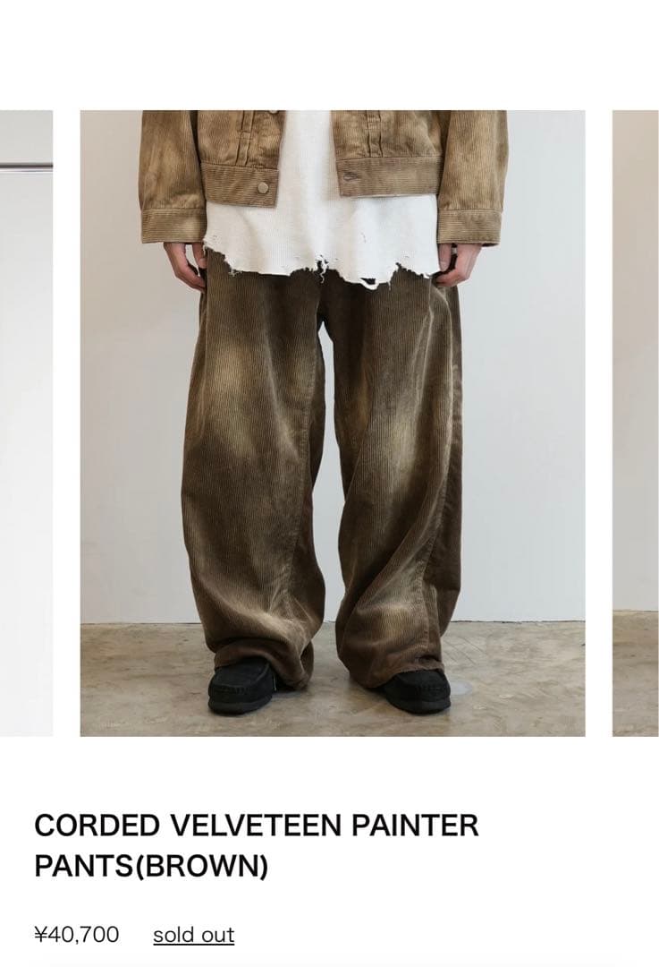 アンセルム　CORDED VELVETEEN PAINTER PANTS