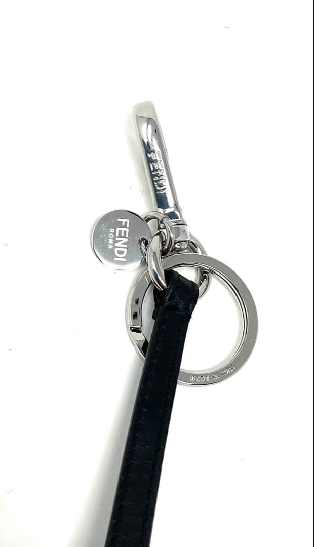 フェンディ　ブラウン FF ジャカード キーホルダー　クマ