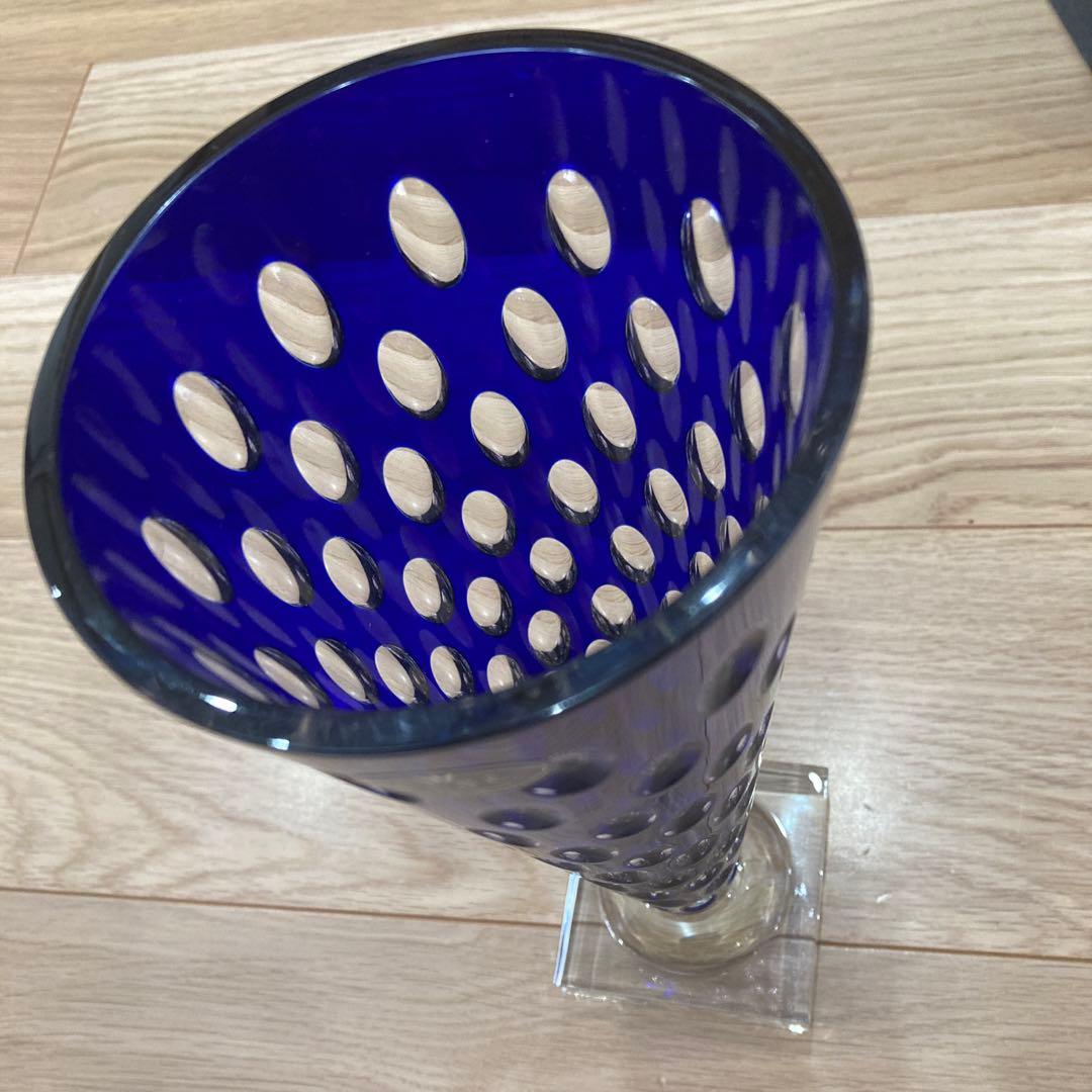 ELBE crystal コバルトブルー 花瓶　希少