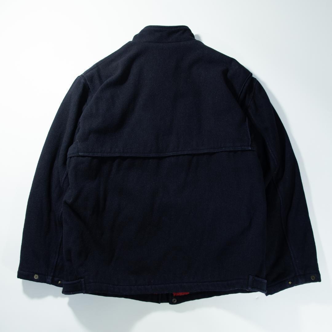 ラングラー　ウールワークジャケット　裏地チェック　ネイビー　イタリア製　ブルゾン