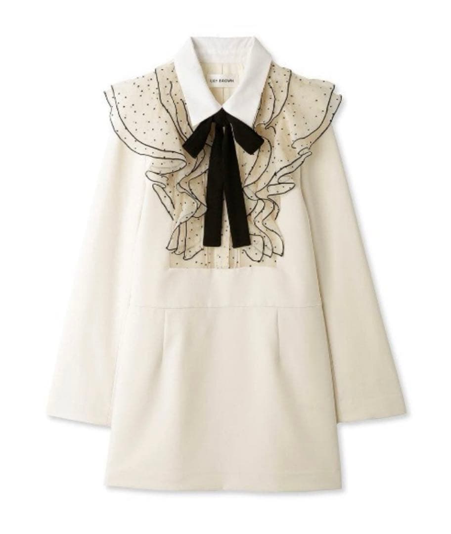 LILY BROWN リリーブラウン フロントフ リルミニドレス