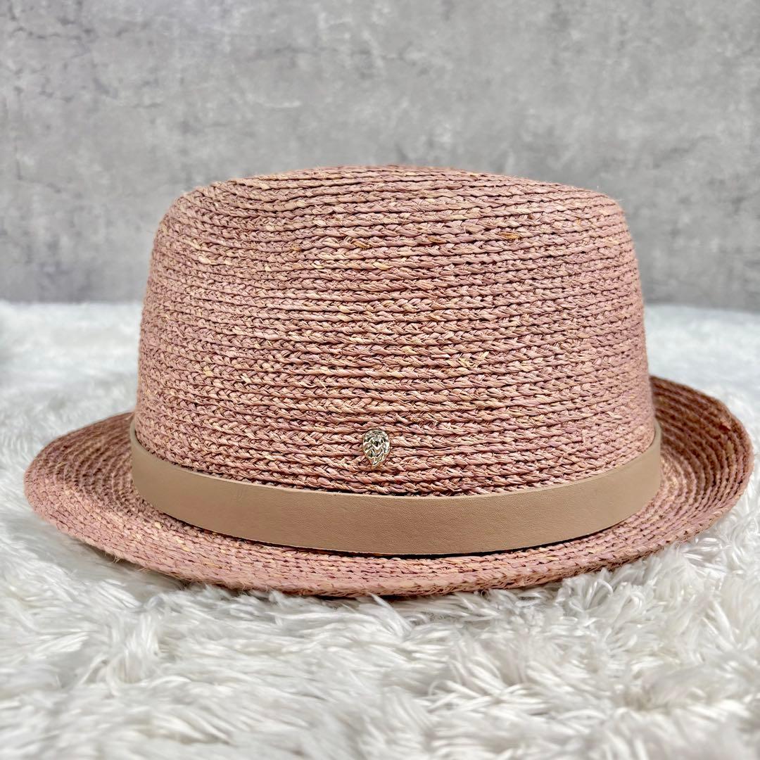 ヘレンカミンスキー 帽子 麦わら ハット ラフィア ピンク 形状 立体