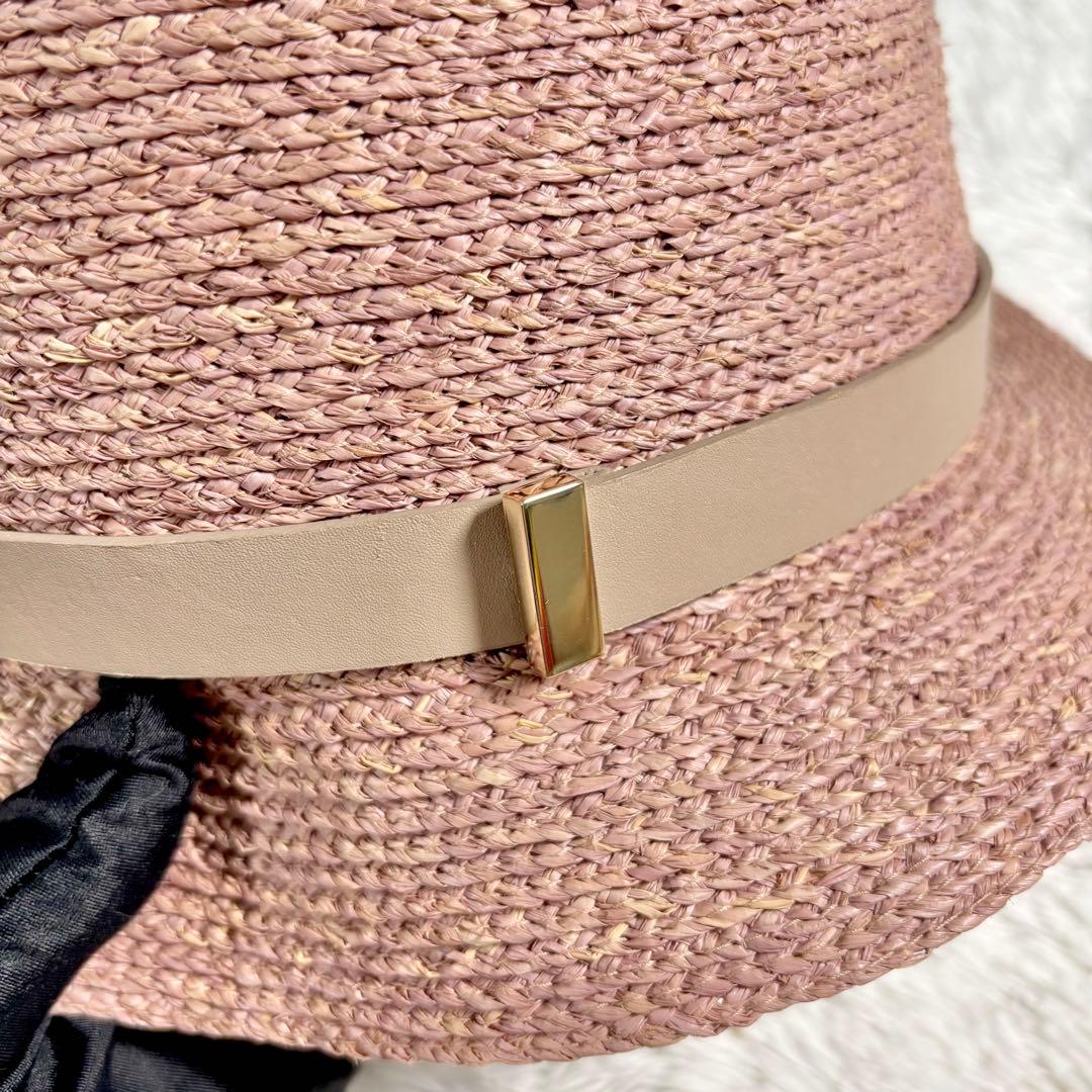 ヘレンカミンスキー 帽子 麦わら ハット ラフィア ピンク 形状 立体