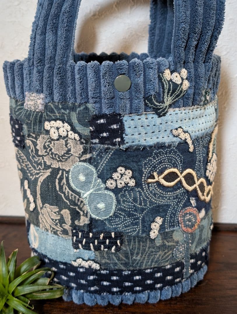 SALE❗️古布藍染《飛び躍ねるパプリッコ》ミナ　サリーS　PJC 　バック