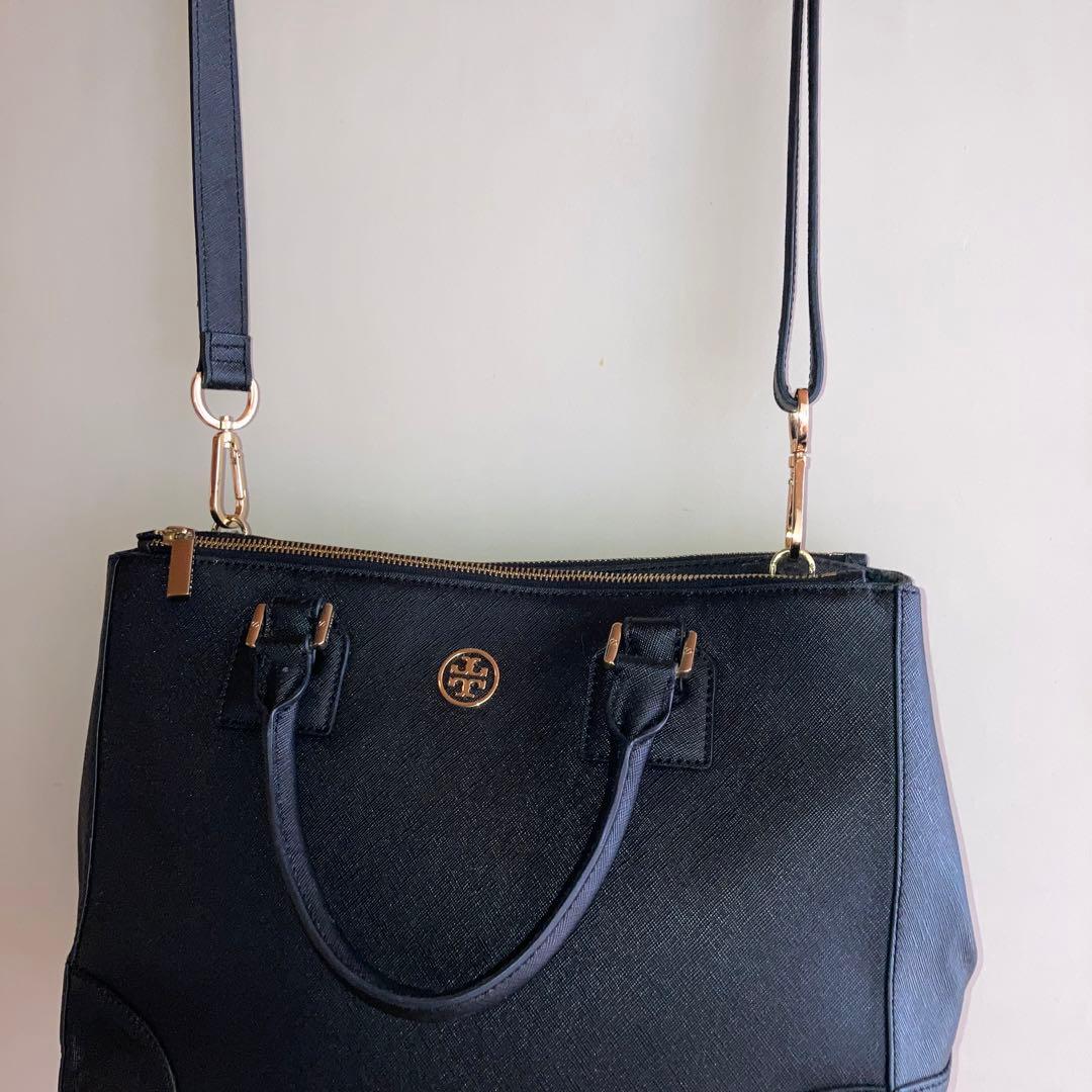 Tory Burch ブラック2wayレザービジネスバッグ A4サイズ