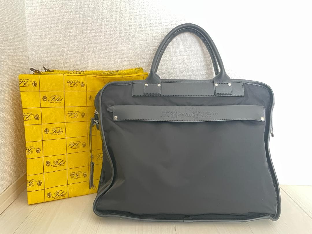 【美品】フェリージ Felisi ビジネスバッグ 1772/DS ブラック