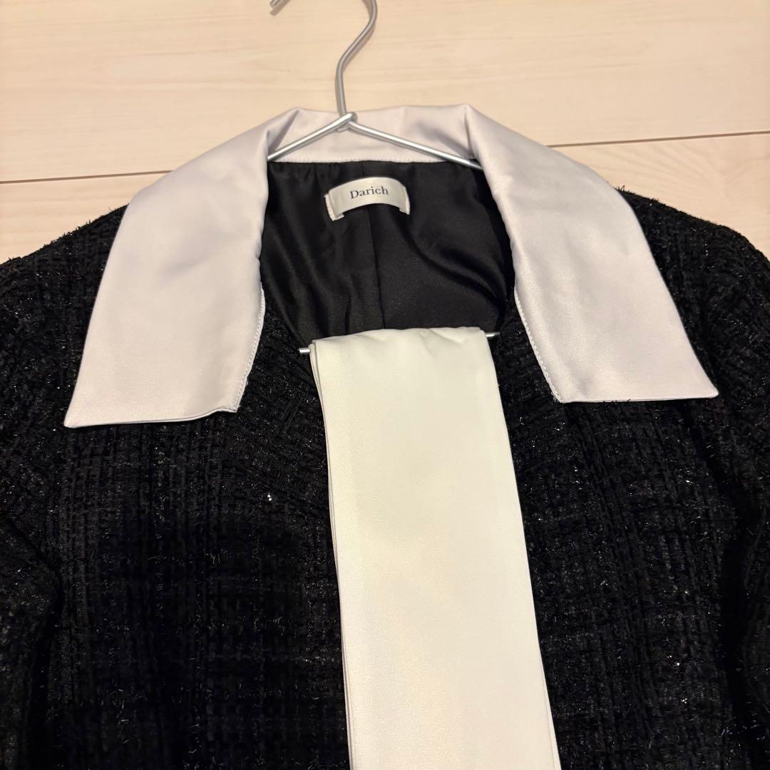 Darich クラシカルボウタイツイードミニワンピース ブラック FL