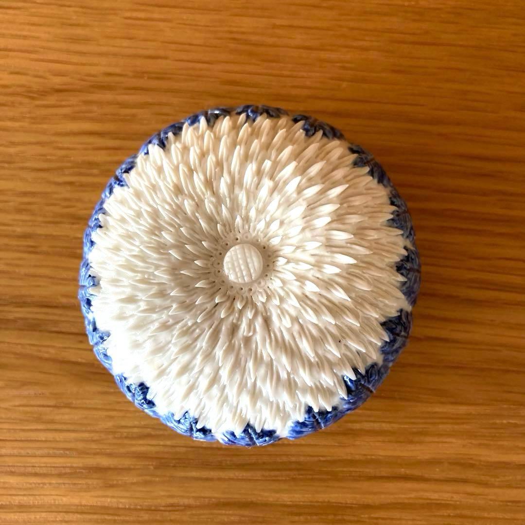 【茶道具】平戸焼 十五代 中里茂右衛門 菊 香合 茶器