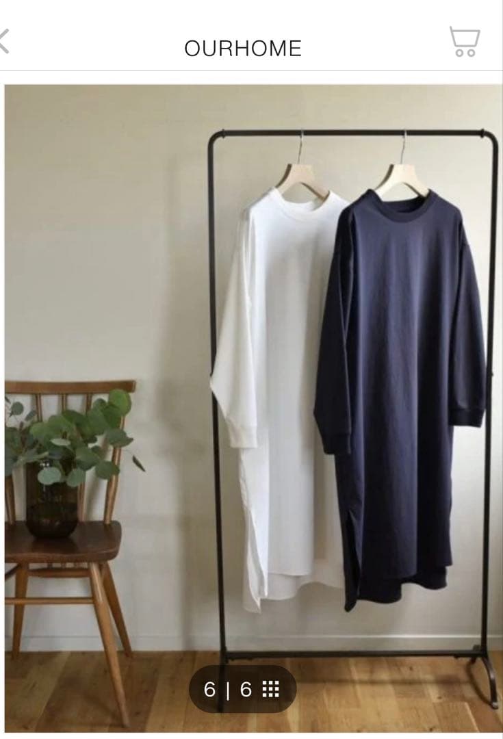 OUR ハリ感素材のチュニック丈プルオーバー