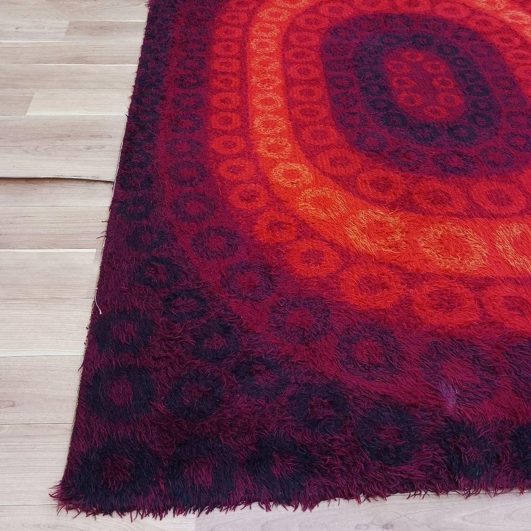 専用Y3189-2 ウール100% シャギーパイル ラグ 大判 276×197㎝