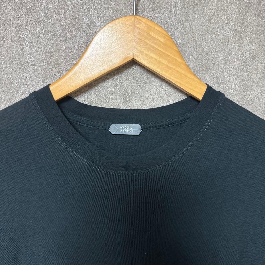 新品★ZANONE★icecotton★ニット★長袖カットソー★ブラック★52