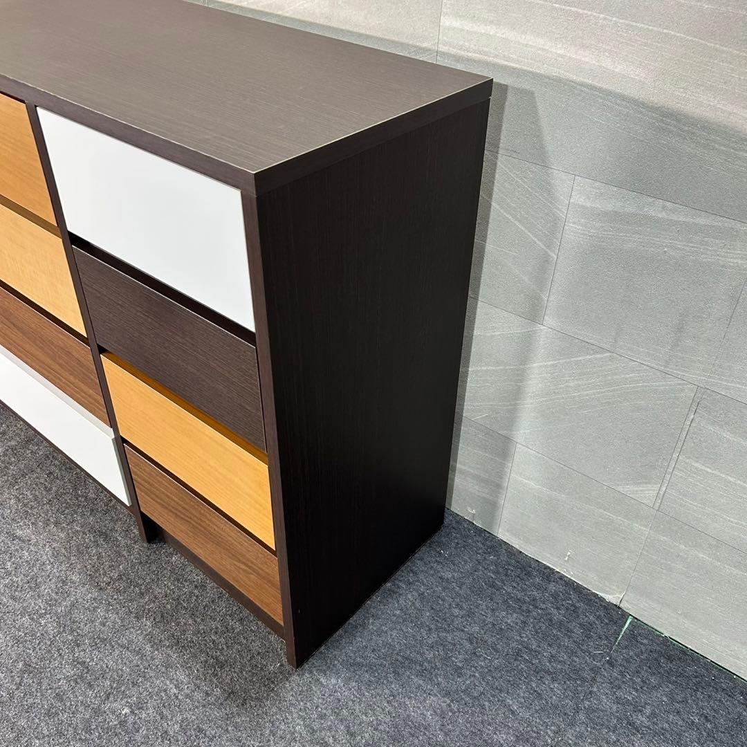 中村敬木工 ローチェスト 幅約120cm コンビ 収納 タンス d3448