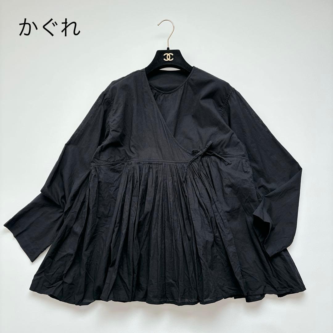 極美品✨25AW かぐれ コットンボイルアンガルカシャツ ブラック フリー
