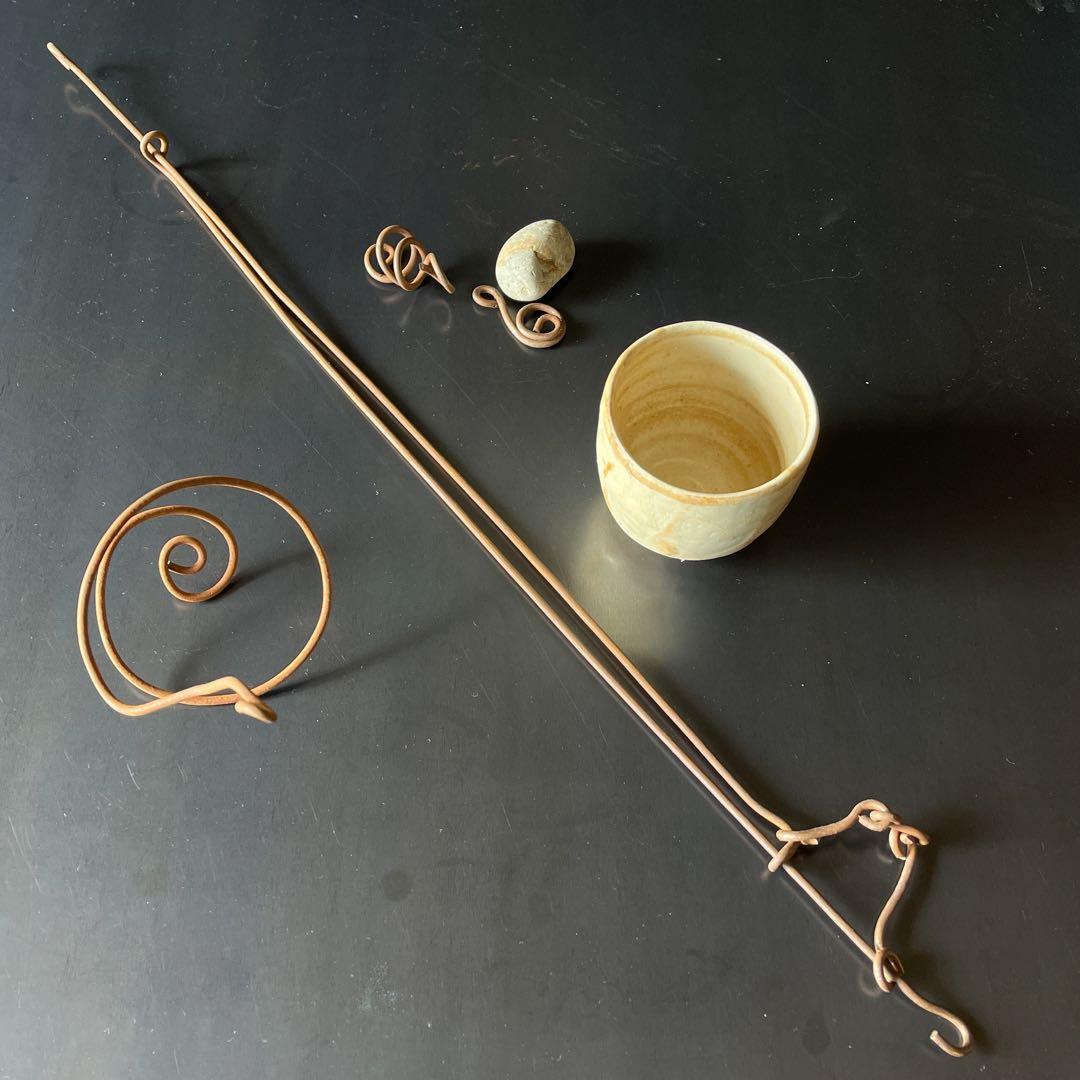 激レアアイテム　自在鉤花器セット　陶芸家市川孝作品　一点物　新品未使用