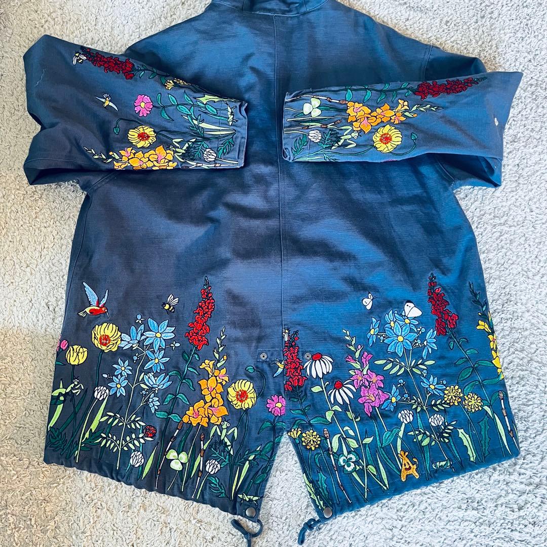 ゴースローキャラバン 植物 昆虫 刺繍 モッズコート