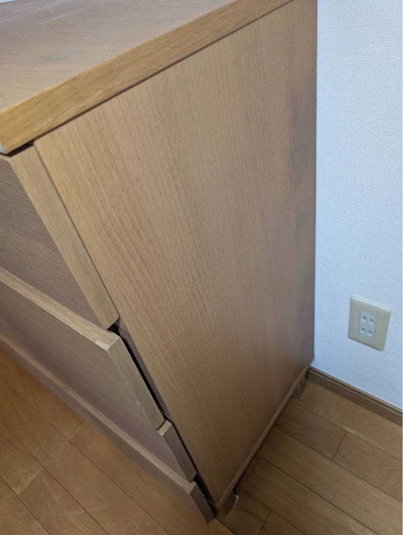 ■送料込■無印 MUJI 木製チェスト オーク材 4段ワイド 衣類収納 たんす棚