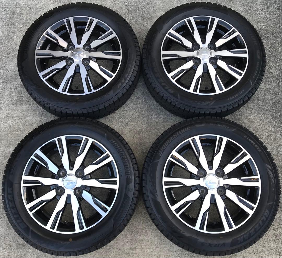 【送料無料】希少美品バリ山 ダイハツ純正14インチスタッドレス155/65R14