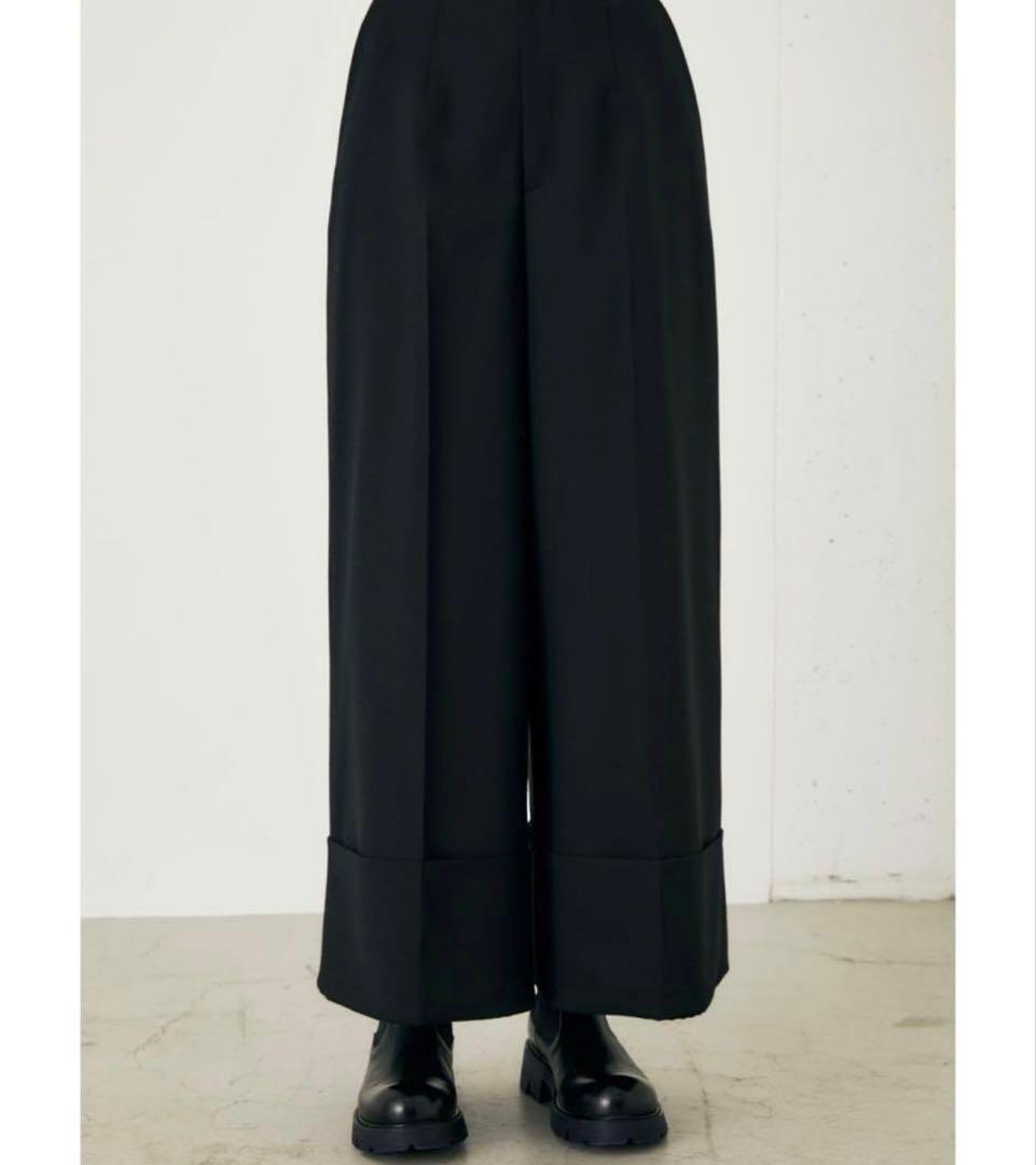 美品ENFOLD エンフォルド ロールアップクロップドパンツ ウール グレー38