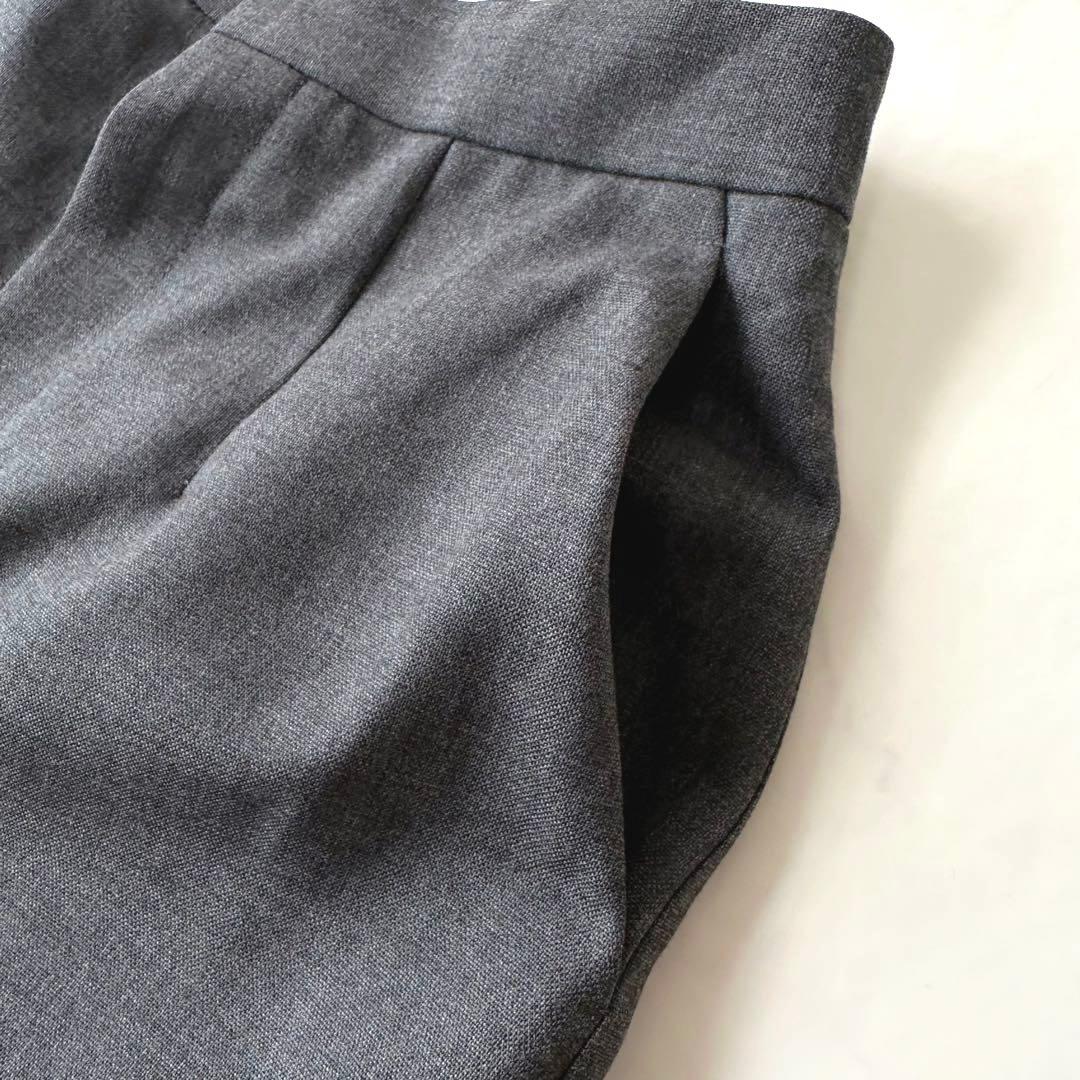 美品ENFOLD エンフォルド ロールアップクロップドパンツ ウール グレー38