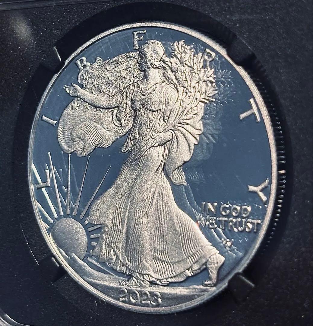【最高鑑定・初日発行版】2023 アメリカ W イーグル銀貨 メルカンティサイン