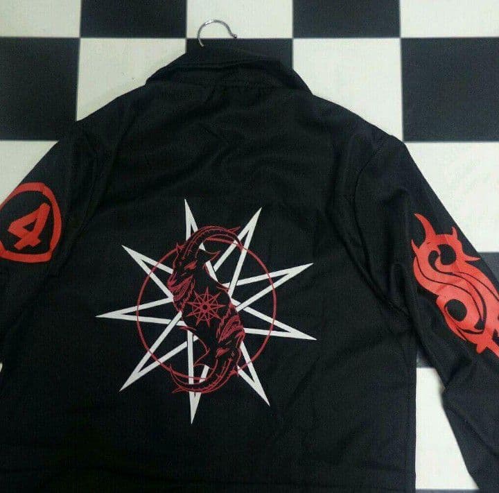 ハードコアメタルバンドslipknotバーコードつなぎナンバー4ツナギ黒