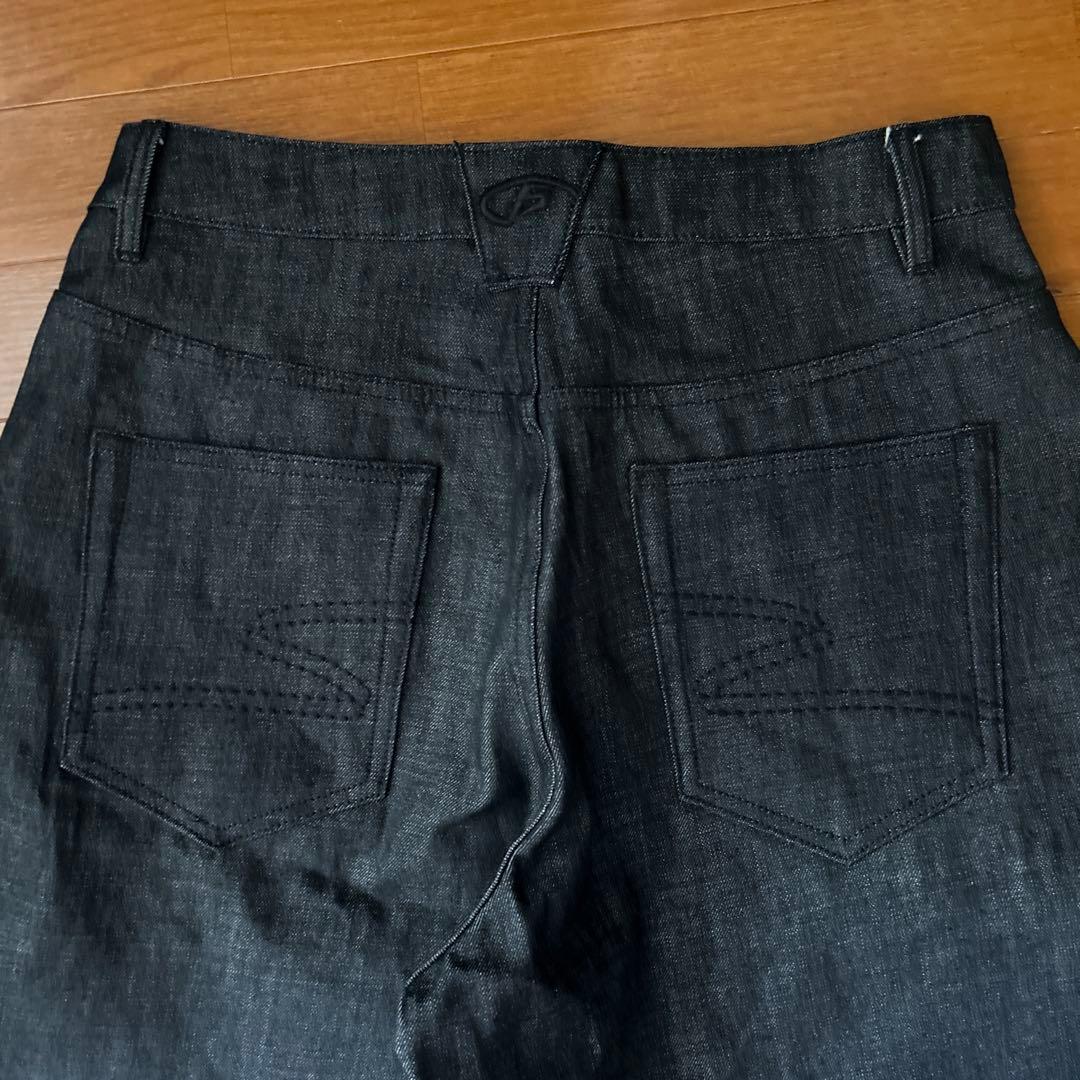 【XL・未使用】PEOPLESENSE ワイドバギーデニム ボタンフライ 黒コン